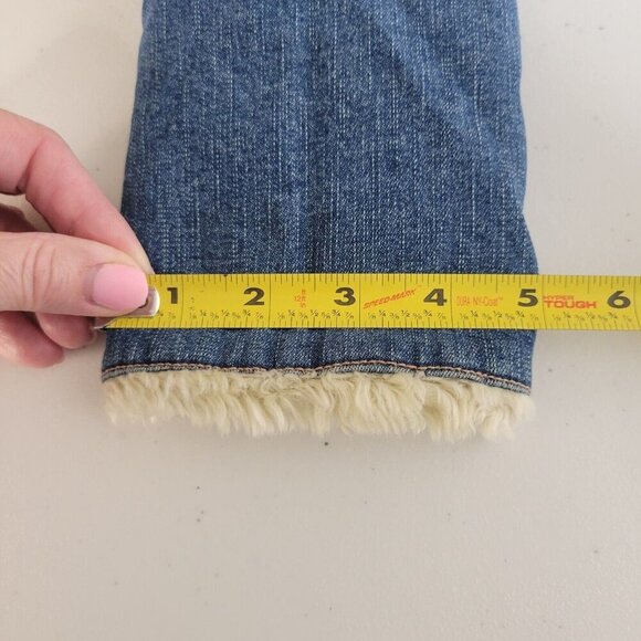 Dollhouse Penny Lane Jean Jacket Womens M Blue Denim Sherpa Lined Stretch Retro - Picture 11 of 12